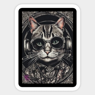 Steampunk Cat Sticker